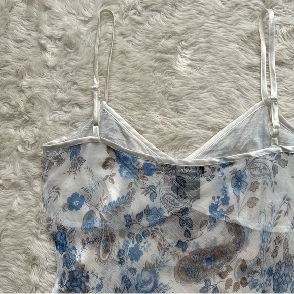 Vintage Rampage Tank Top Cami Sheer Crinkle Vintage Y2K 90s Floral Paisley Sz L - Picture 4 of 10